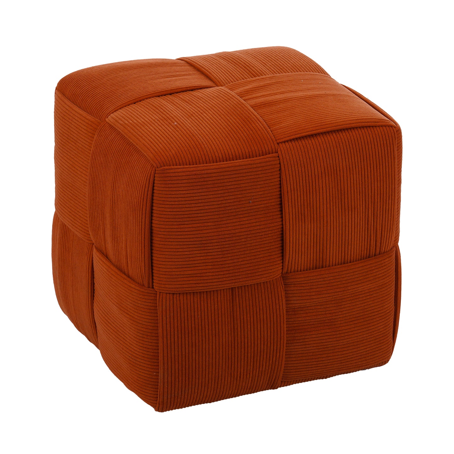 Ottoman Foot Rest Soft and Comfortable Ottoman Square Corduroy Woven Design Sofa Stool (Brown)