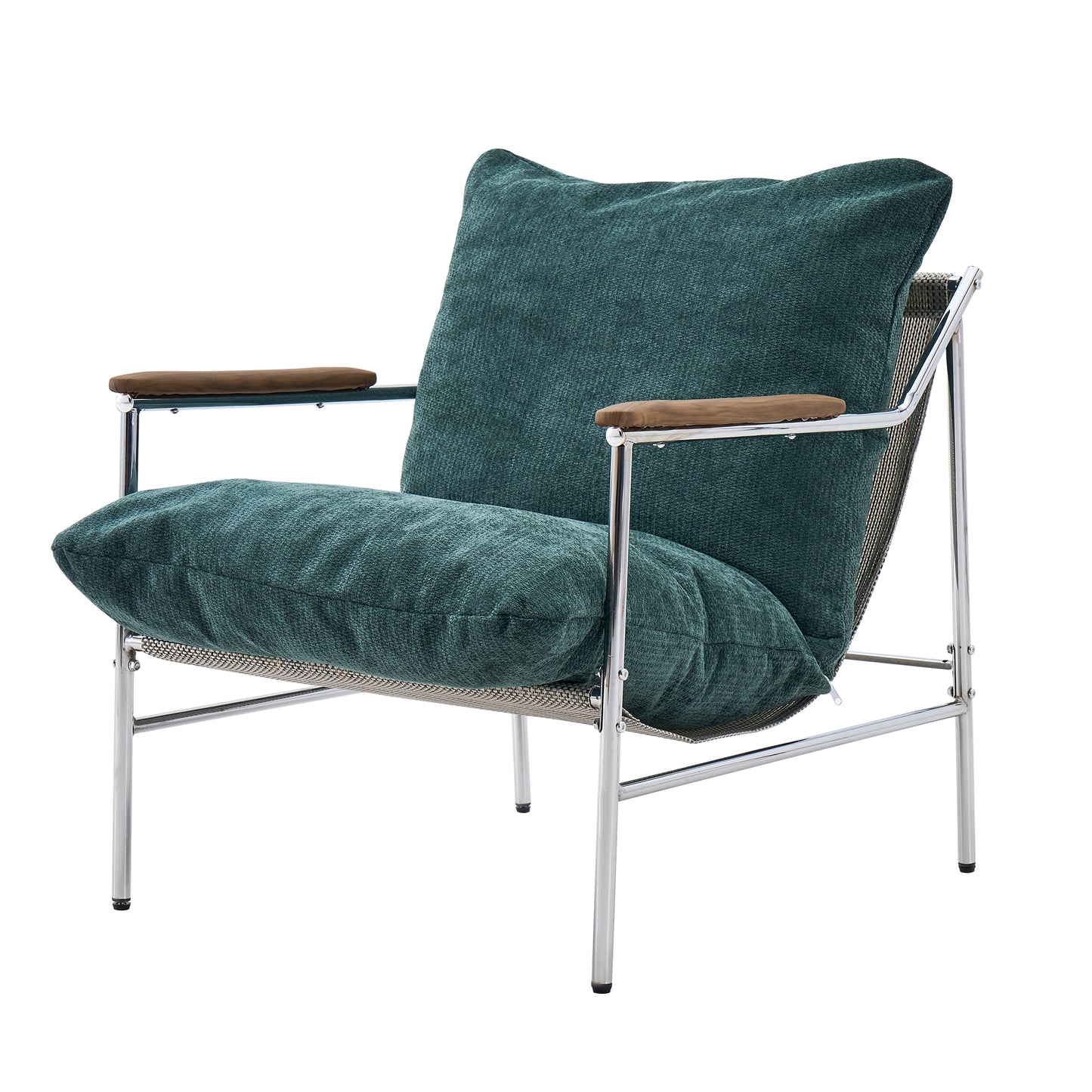 Accent Chair Living Room Chairs Comfy Reading Chair for Bedroom Upholstered Lounge Chair Mid Century Modern Arm Chair Sling Accent Chairs for Living Room Side Sofa Chair Fabric Armchair(Green, 1)