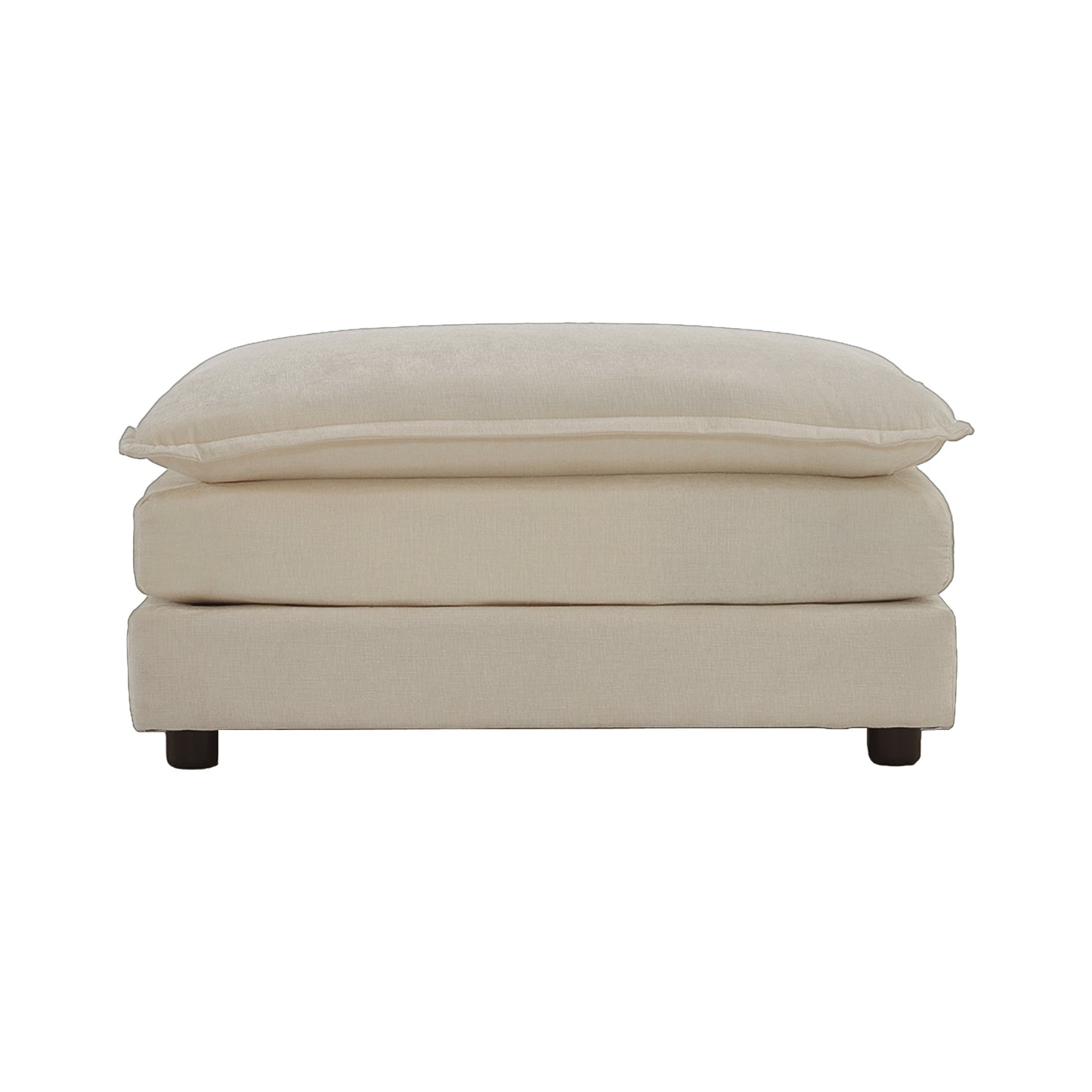 Chenille Fabric Ottomans Footrest to Combine with 2 Seater Sofa, 3 Seater Sofa and 4 Seater Sofa, Light Coffee