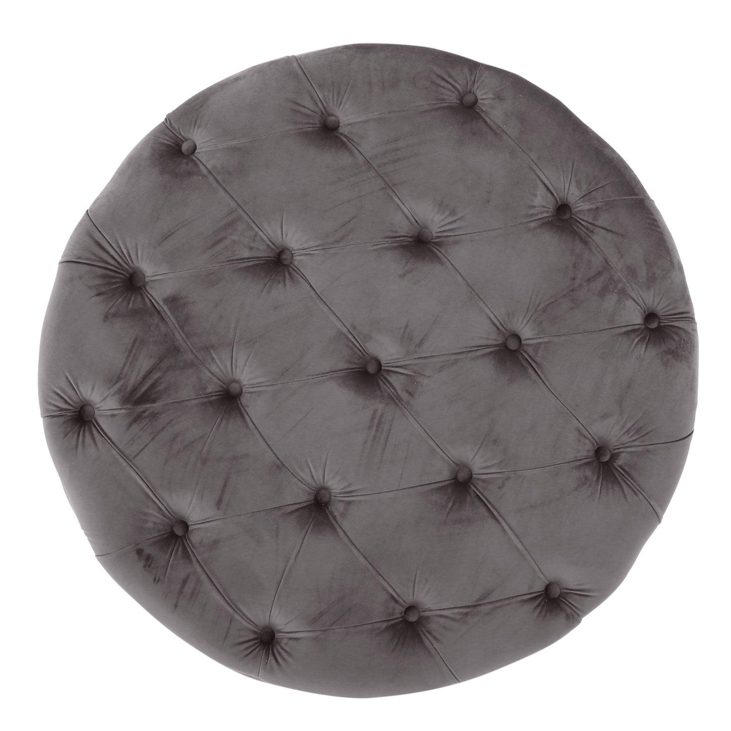Grey Velvet Footstool - 29.5" Ottoman for Bedroom