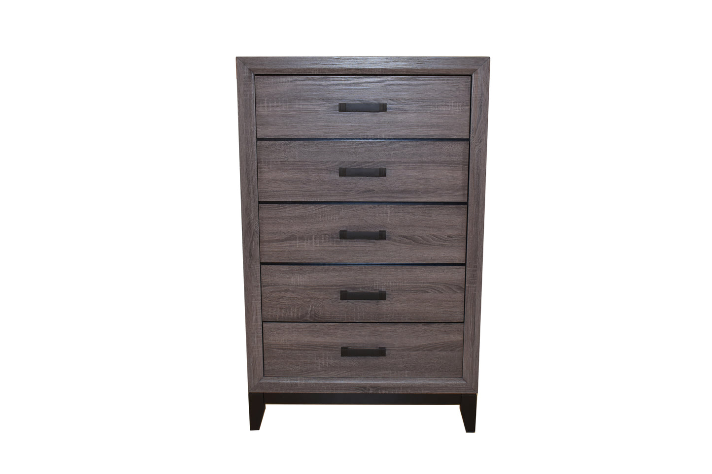 Contemporary Style 5-Drawer Chest Made with Wood in Gray