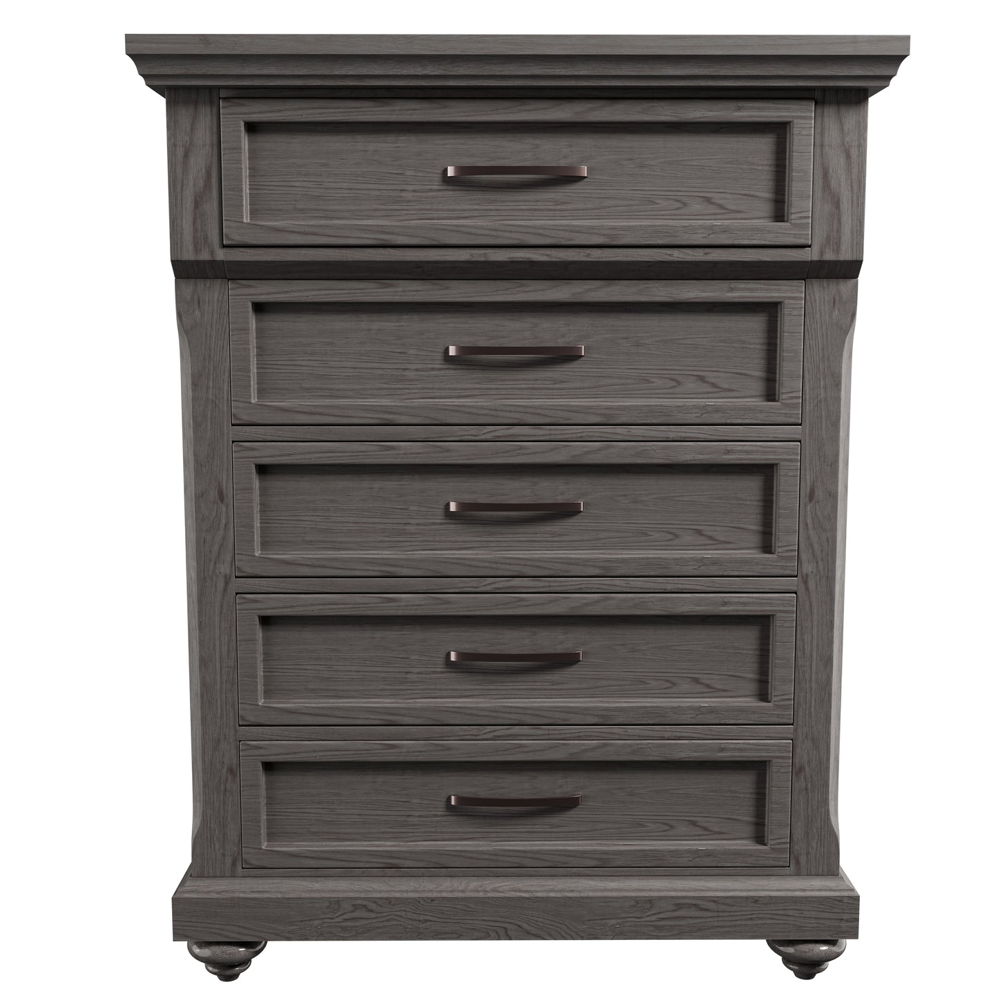 Modern Transitional Style 1pc Chest Metal Handles Unique Legs Antique Gray Finish Bedroom Furniture