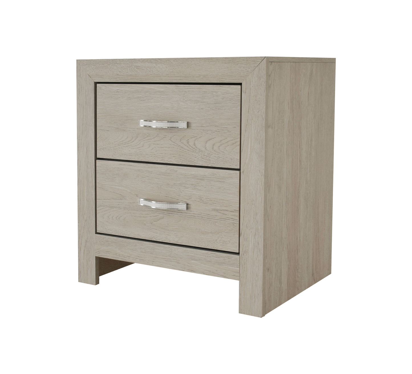 1pc Contemporary Cream Finish Two Storage Drawers Nightstand Wood Grain Finish Wooden Bedroom Furniture