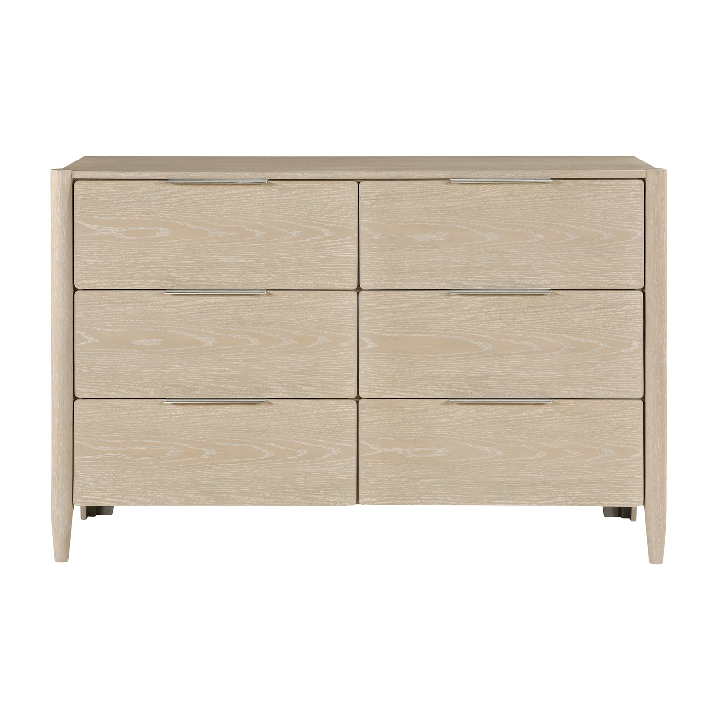 Modern Six Drawers Dresser Light Oak Finish Bedroom Furniture 1pc Storage Cabinet