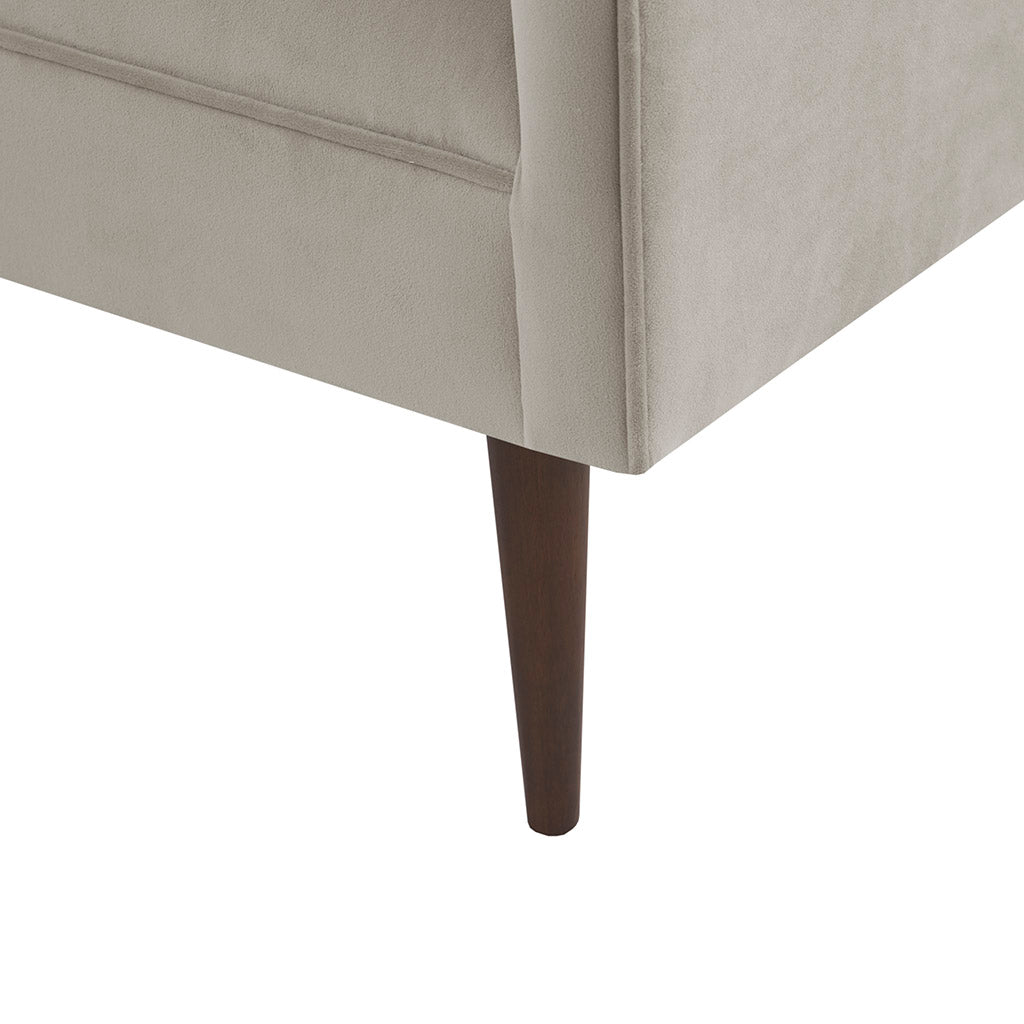 Cream Velvet Accent Bench - 19.5" W x 49" D x 23.75" H