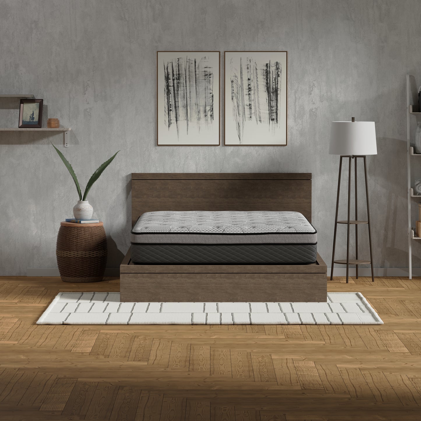 Hybrid 12 Inch Medium Firm Queen Mattress with Pocketed Coils