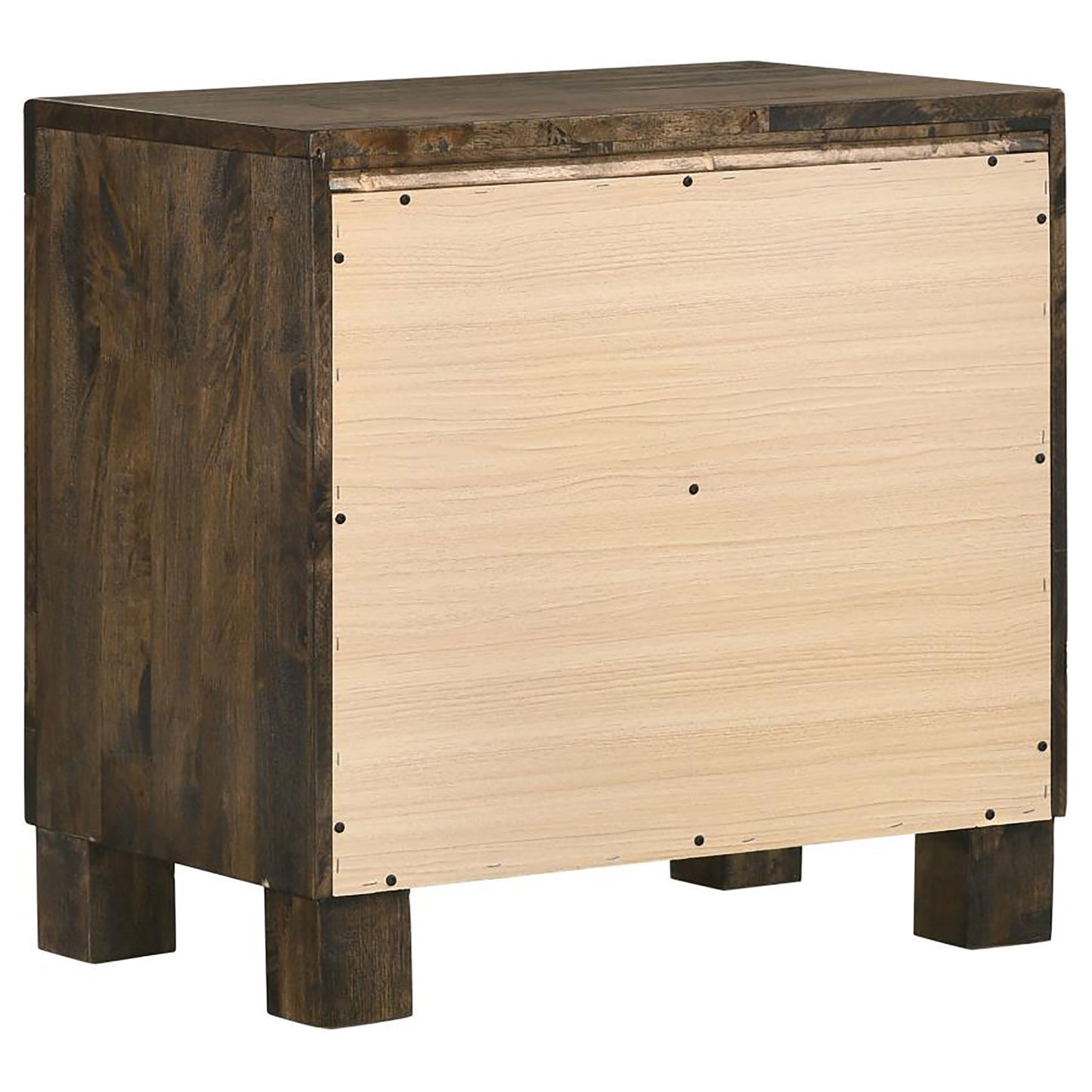 Rustic Golden Brown 2-Drawer Nightstand - Farmhouse Style