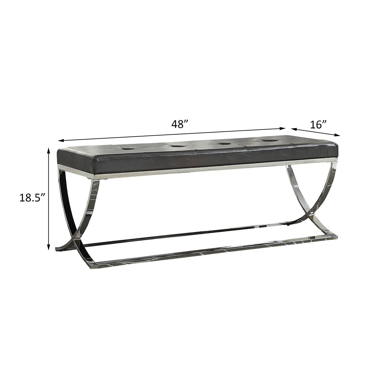 Black Curve-Leg Bench - Modern Living Room Accent