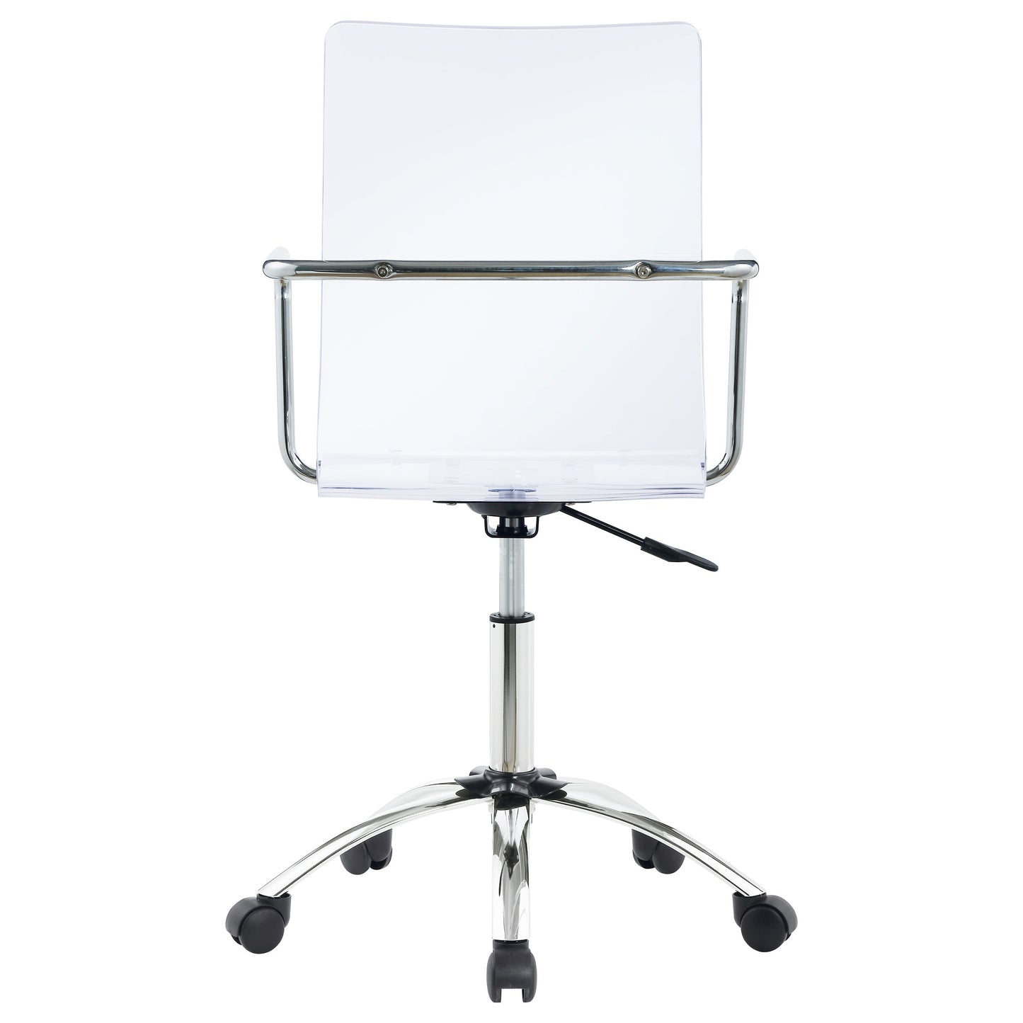 Clear Acrylic Office Chair with Chrome Casters - Modern Workstation