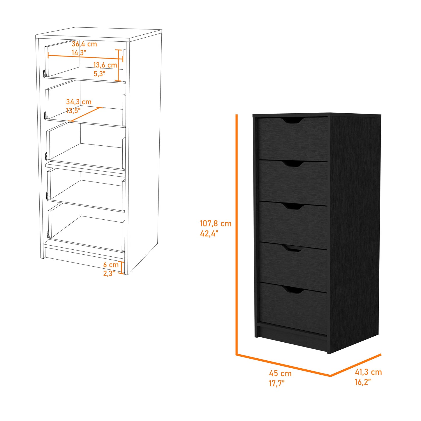 Wenge Wood Dresser - Small Bedroom Storage