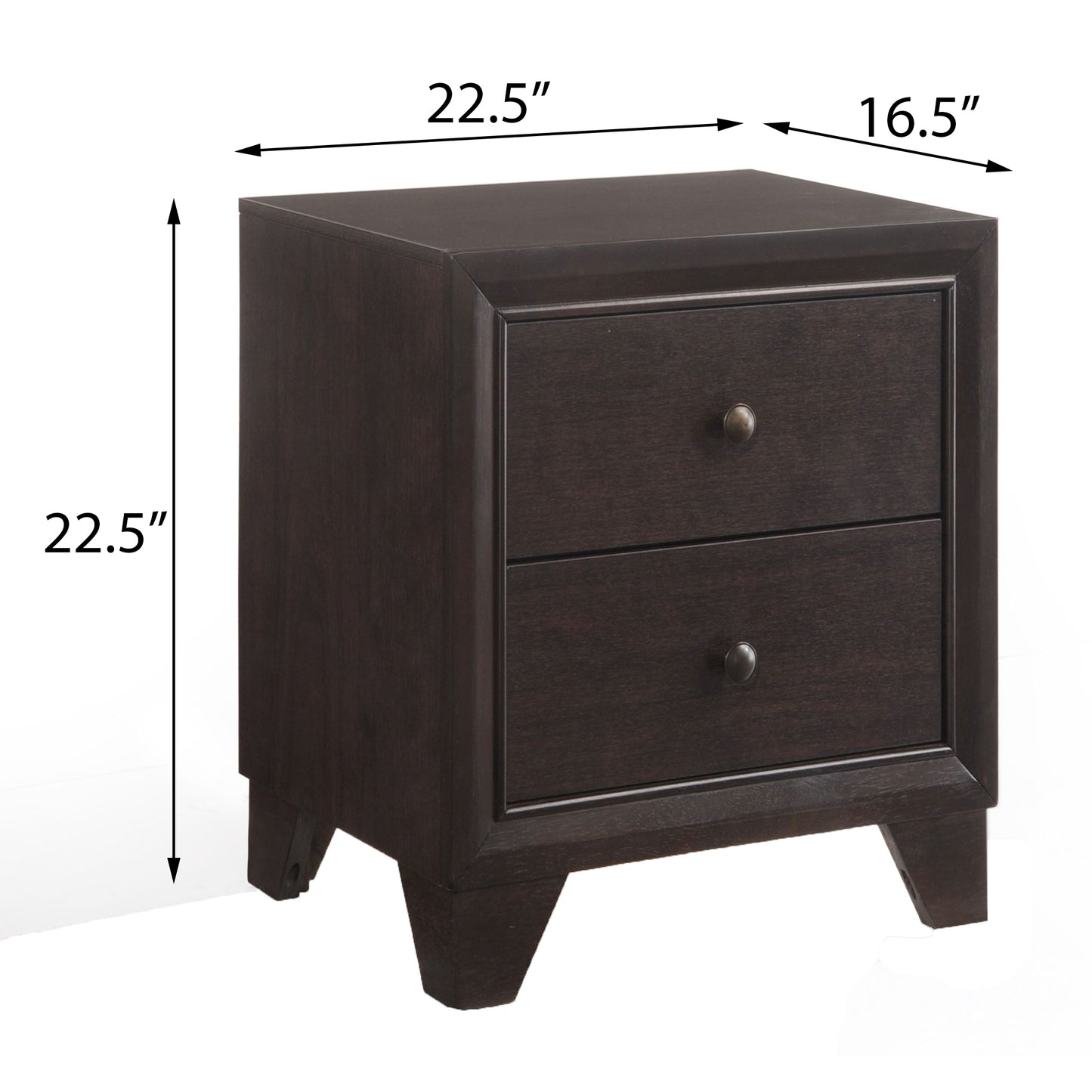 Espresso 2-Drawer Nightstand - Bedroom Storage