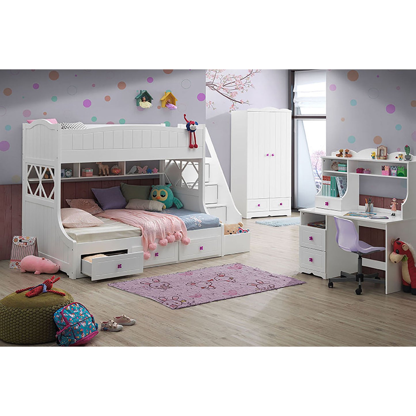 White 2-Drawer Writing Desk - Office Storage for Home Office