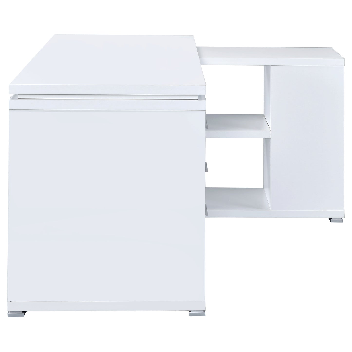 Tona White Driftwood 3-Drawer L-Shape Computer Desk - Home Office Storage