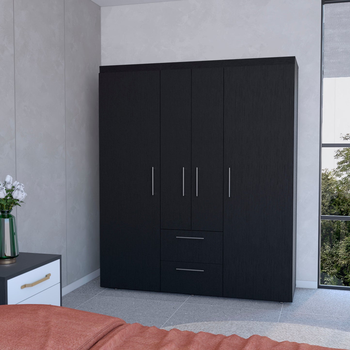 Wenge All-In-One 2-Door Armoire