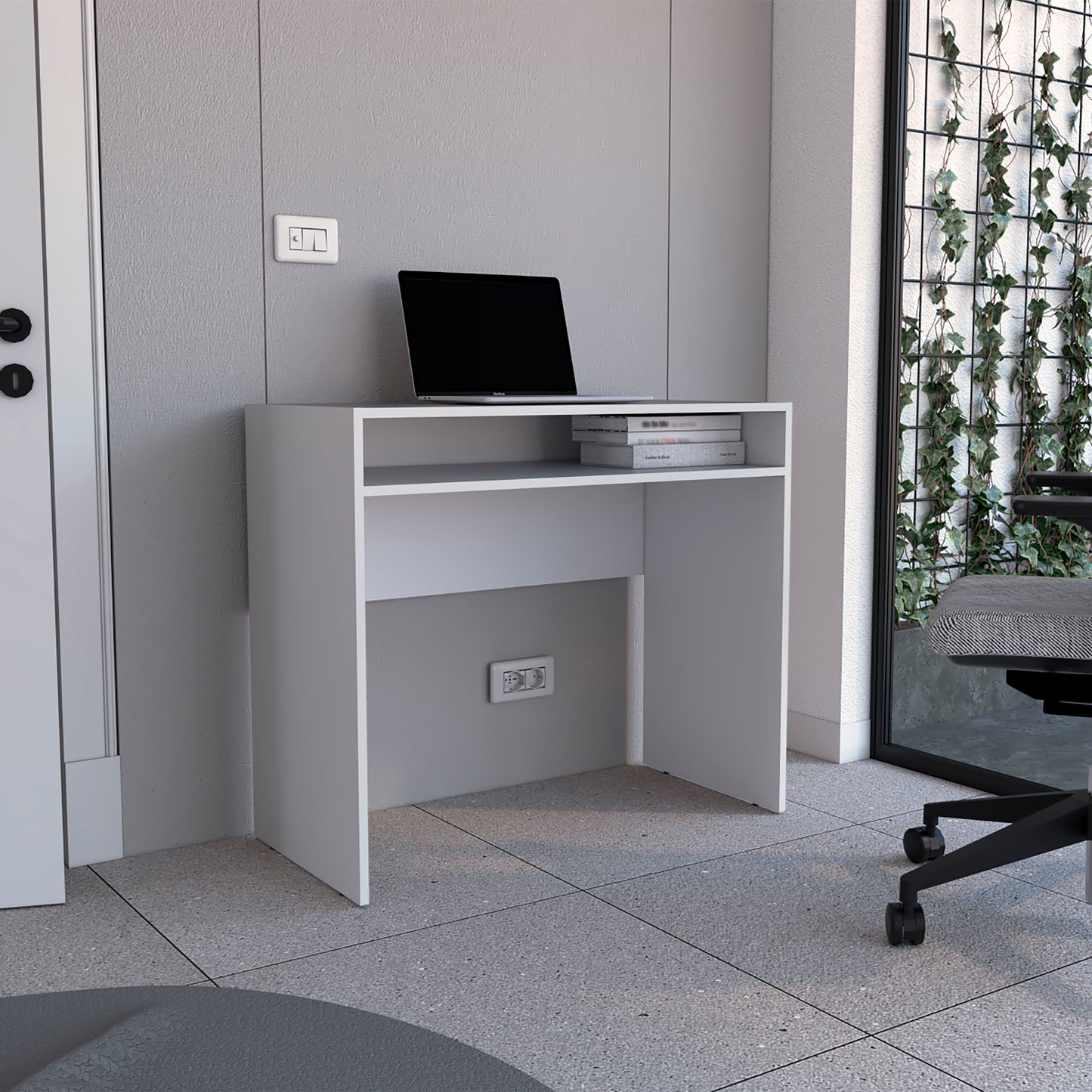Stella 35" Wide Writing Desk with Shelf