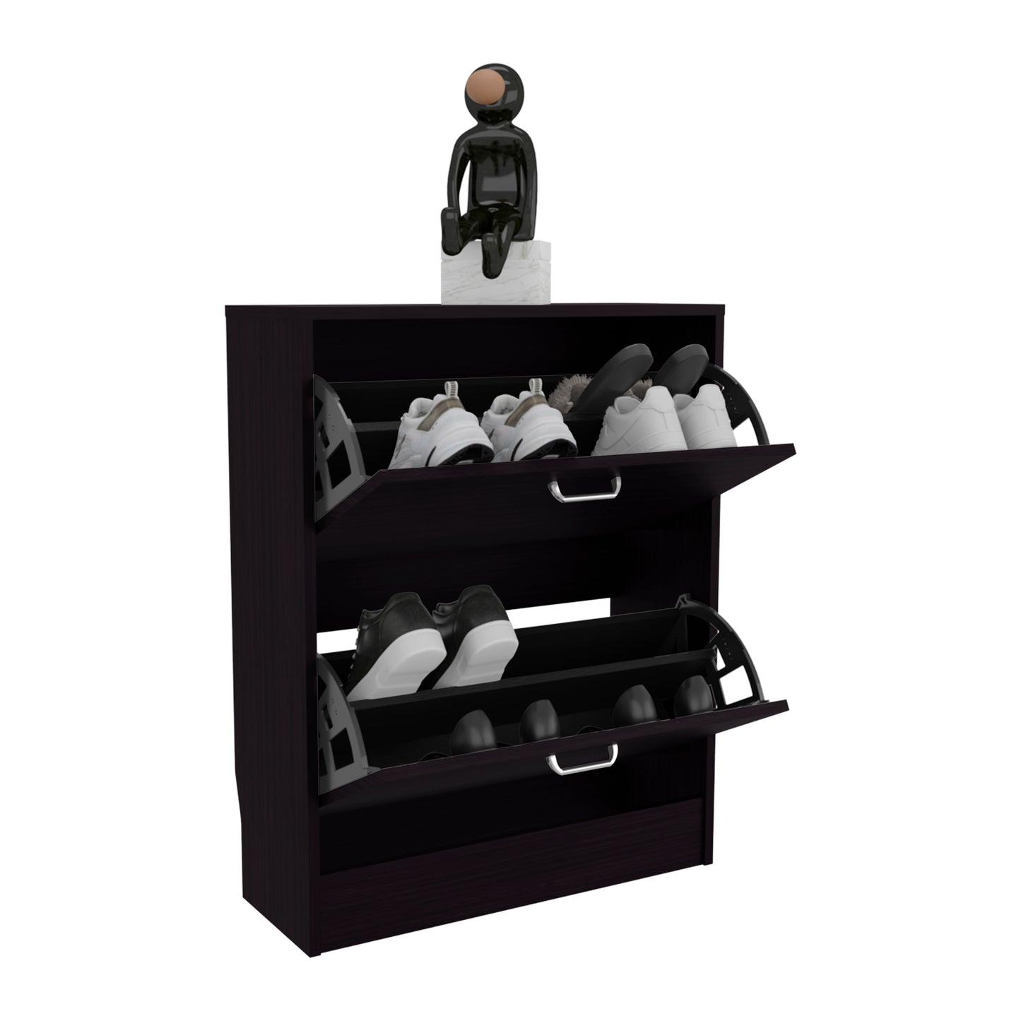 Black Shoe Storage Cabinet - 9.4' x 24.8' x 31.5' for Bedroom