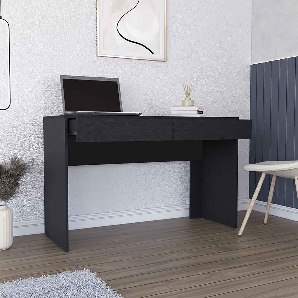 Computer Desk Aberdeen, Two Drawers, Black Wengue Finish