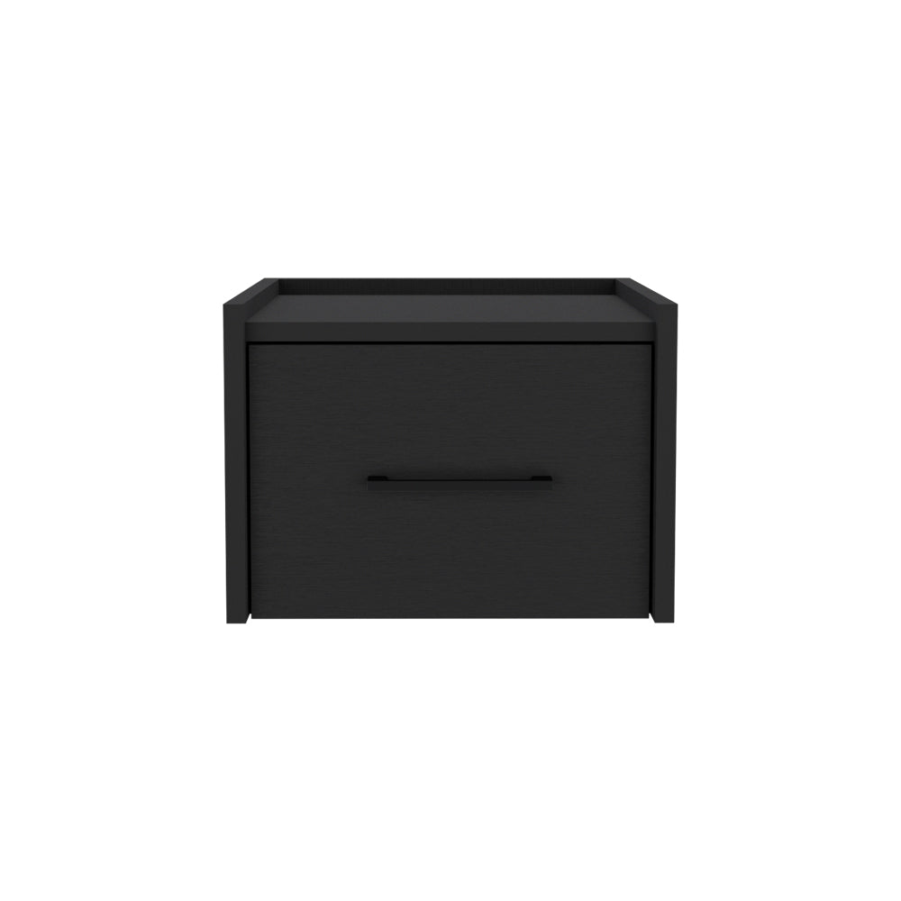 Floating Nightstand Calion, Bedroom, Black