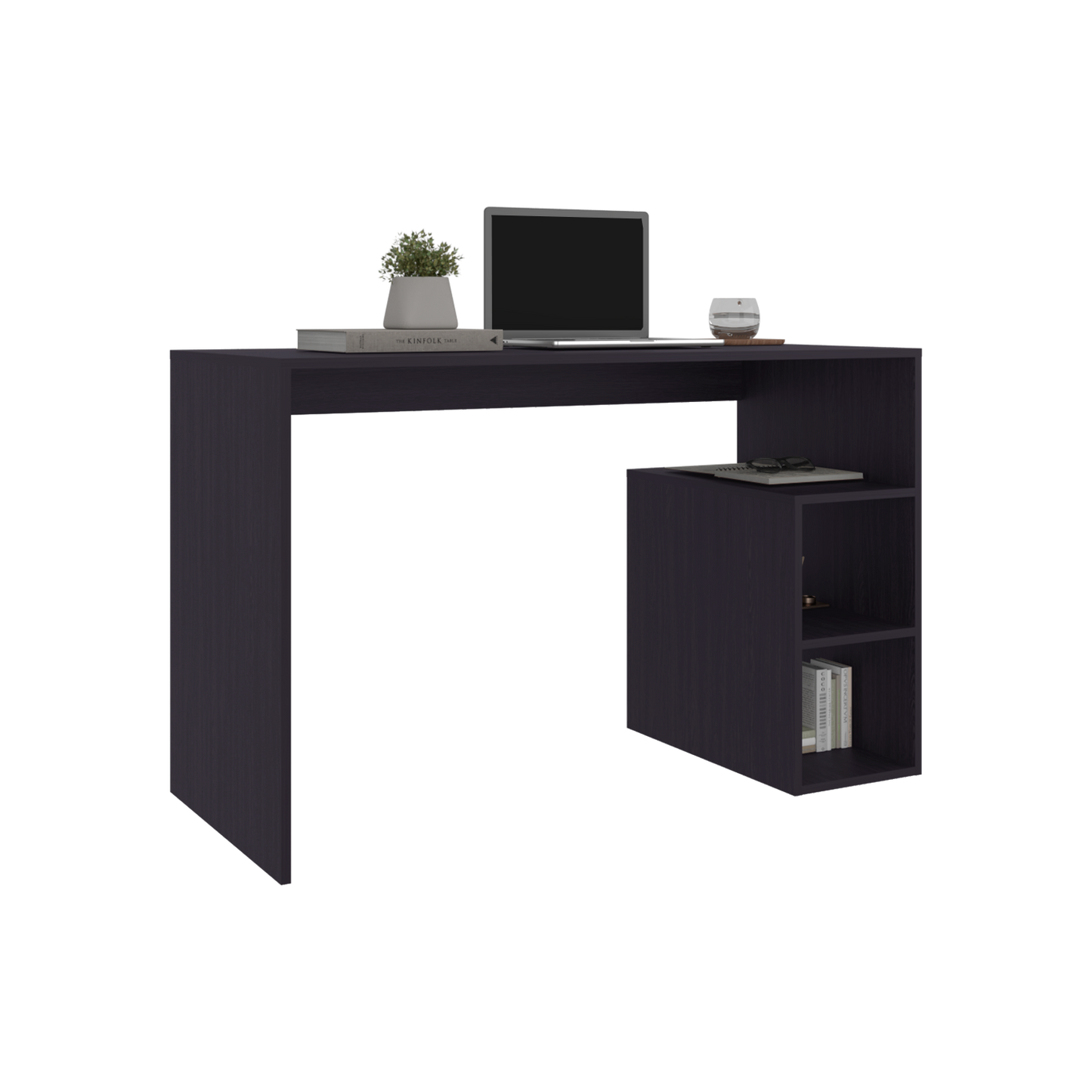 Rolla Desk Orquidea - Modern Black Office Storage for Home Office