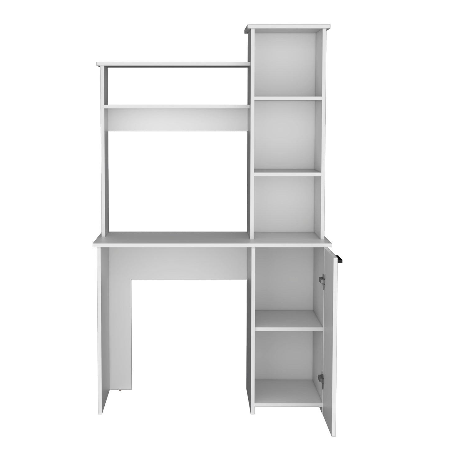 White Particle Board Computer Desk with Hutch Storage for Office Work for Home Office