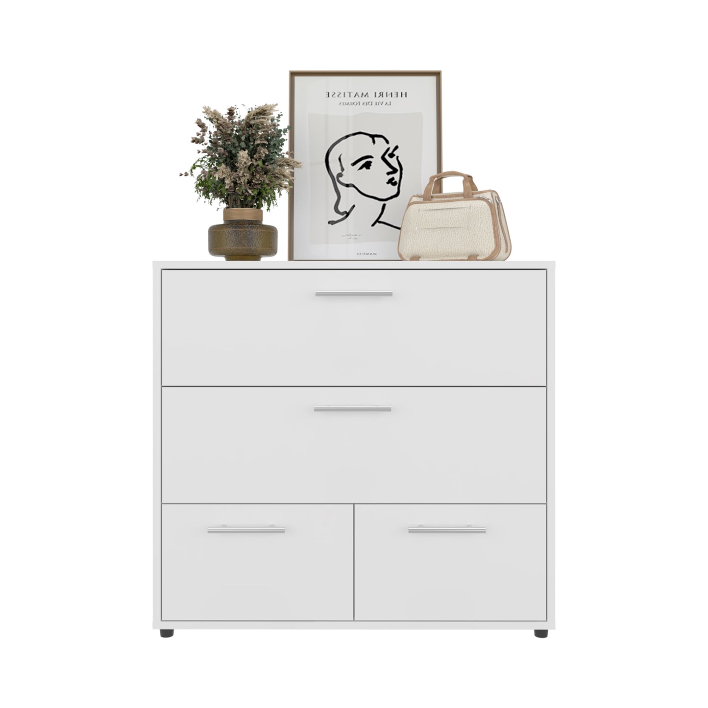 White 4-Drawer Dresser - Bedroom Storage
