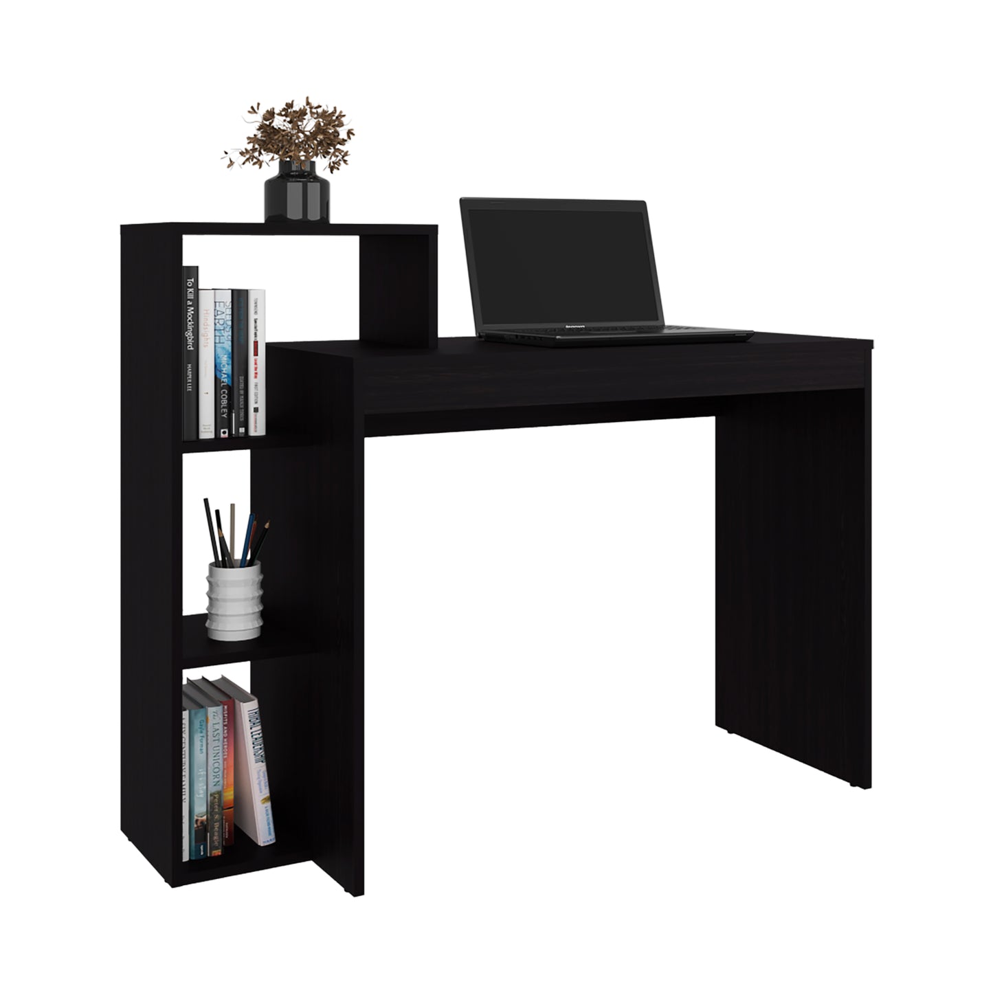 Venetie Desk - 3 Shelf Black Office Storage for Home Office