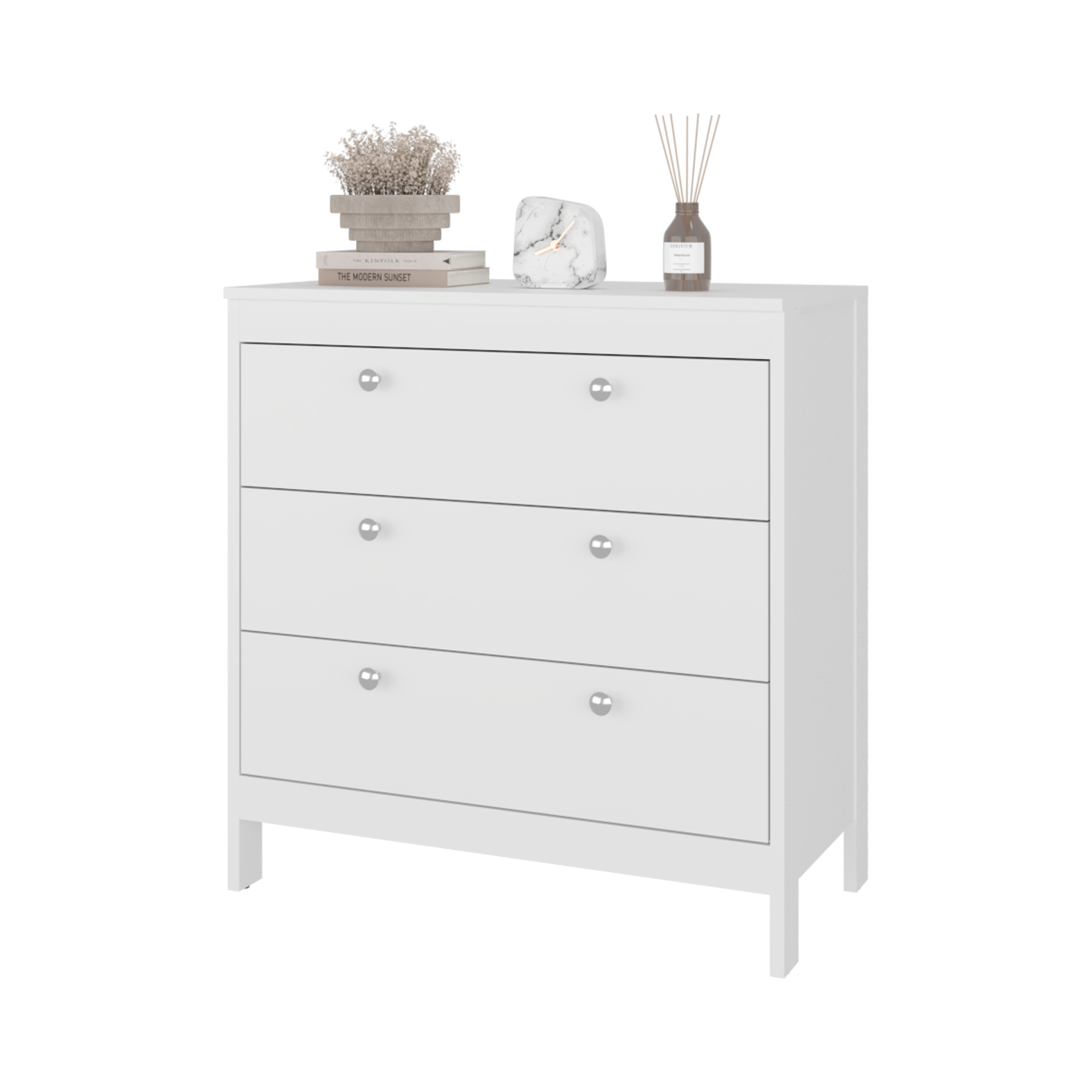 White 3-Drawer Dresser - Spacious Storage Chest