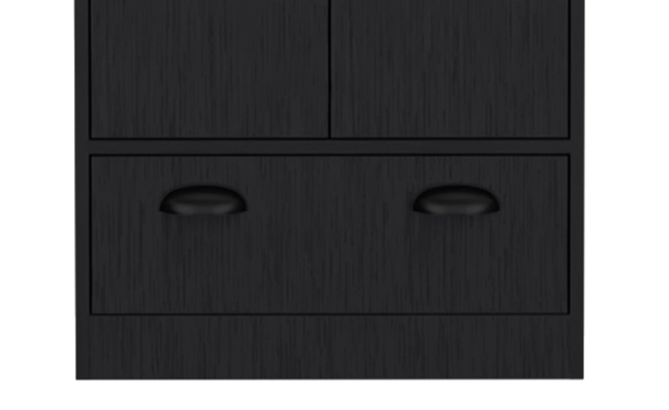 Black Dresser Closet with Upper Storage - 60" Wide