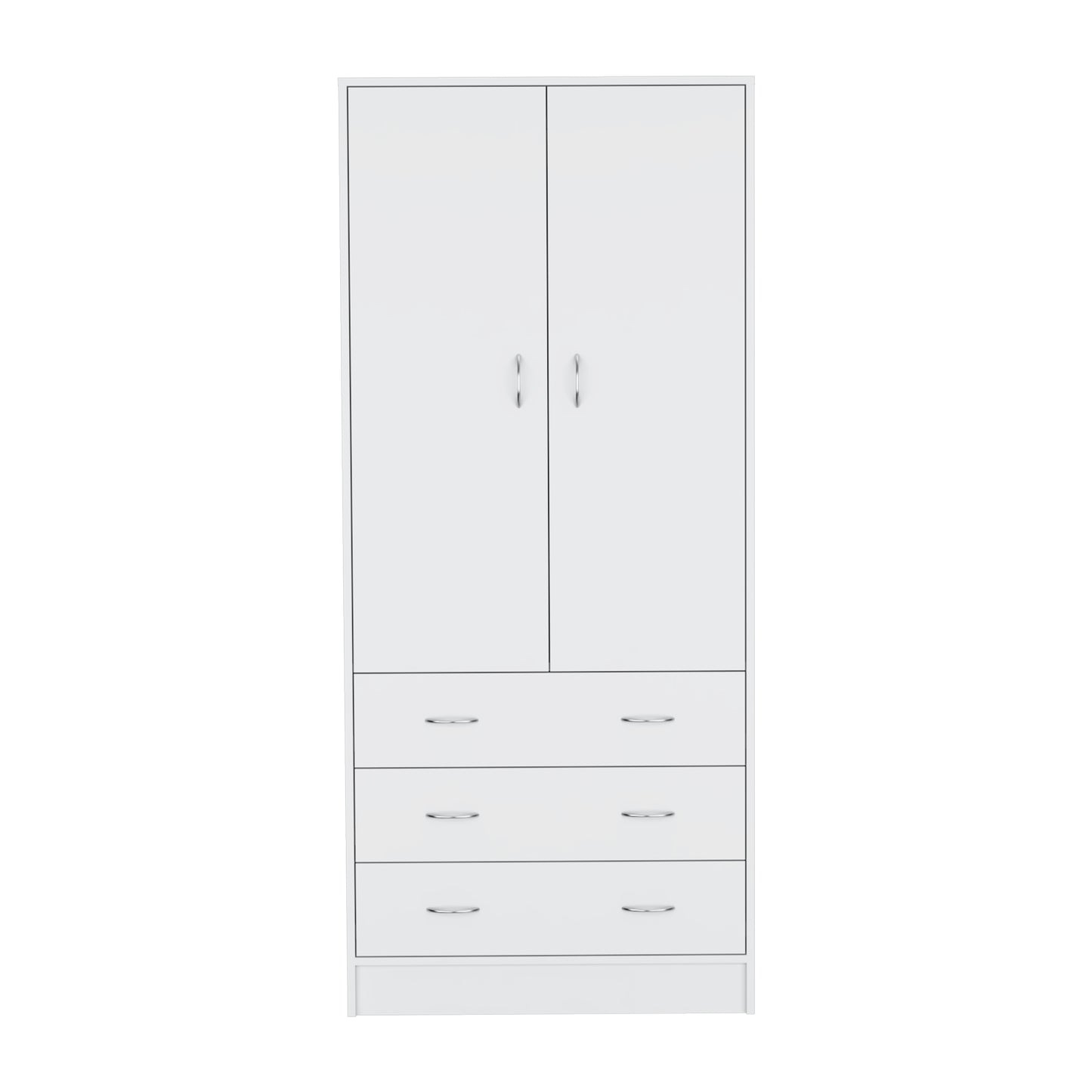 White Engineered Wood Armoire - 71" Tall Dresser