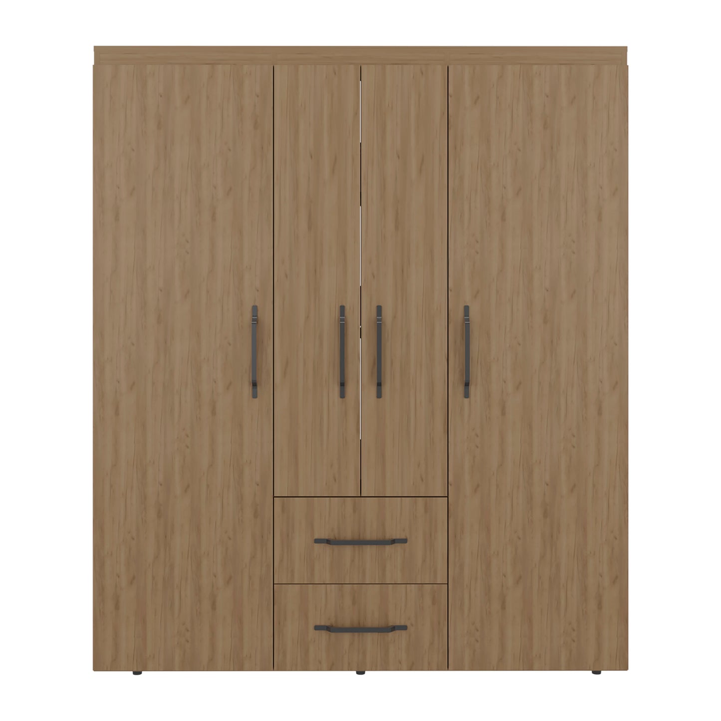 70" Natural Engineered Wood Wardrobe with Hanging Space