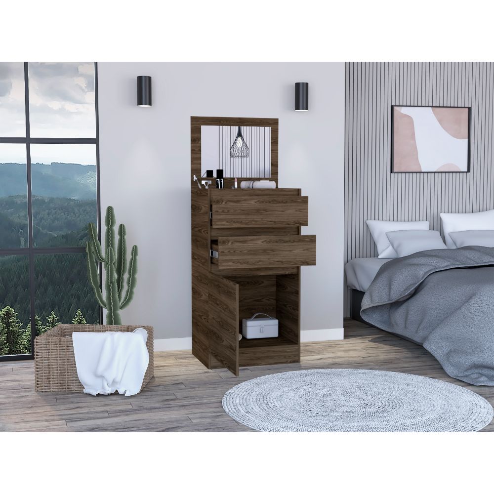 Brown Engineered Wood Dresser - 18" W x 23.3" D x 43.6" H