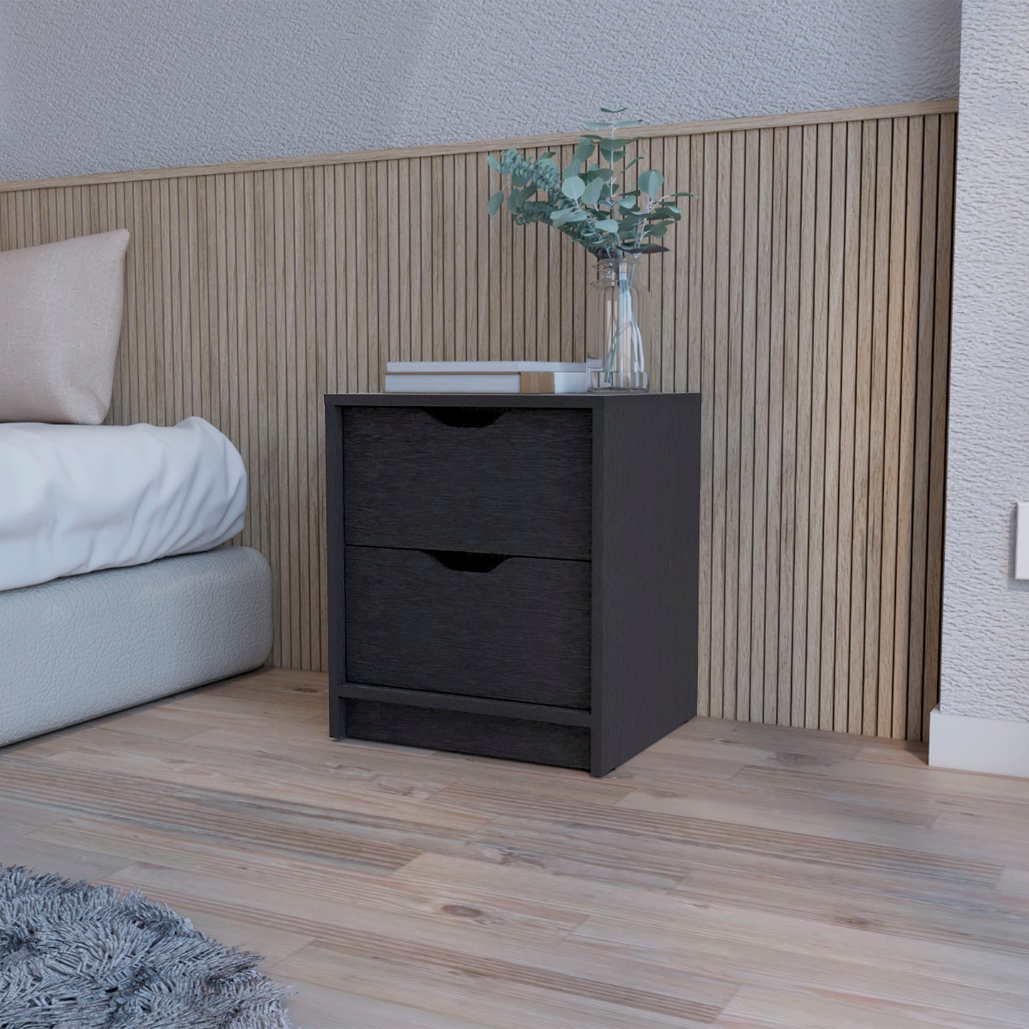 Dillon 2 Drawers Nightstand, Bedside Table with Storage
