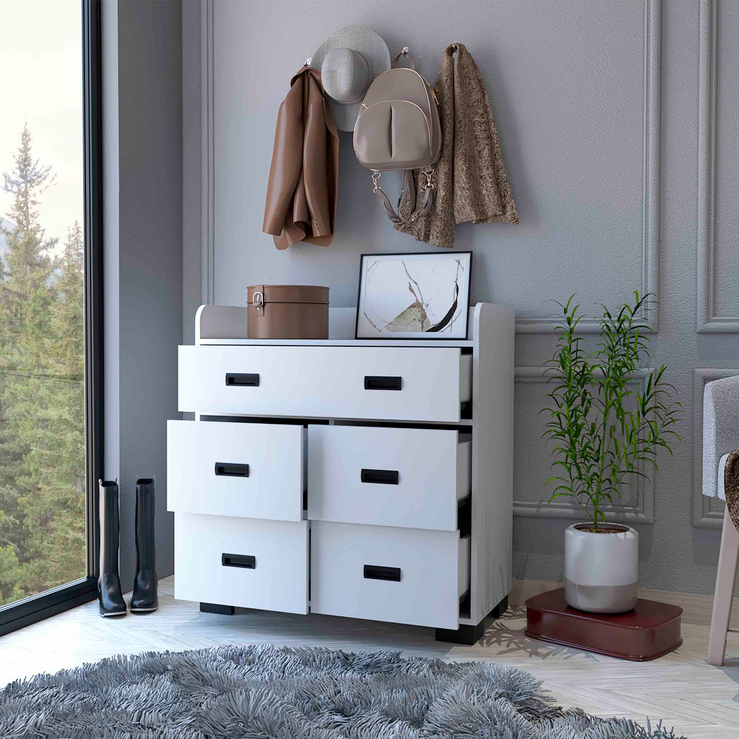 White 33.46" Wide Dresser - Double Drawer