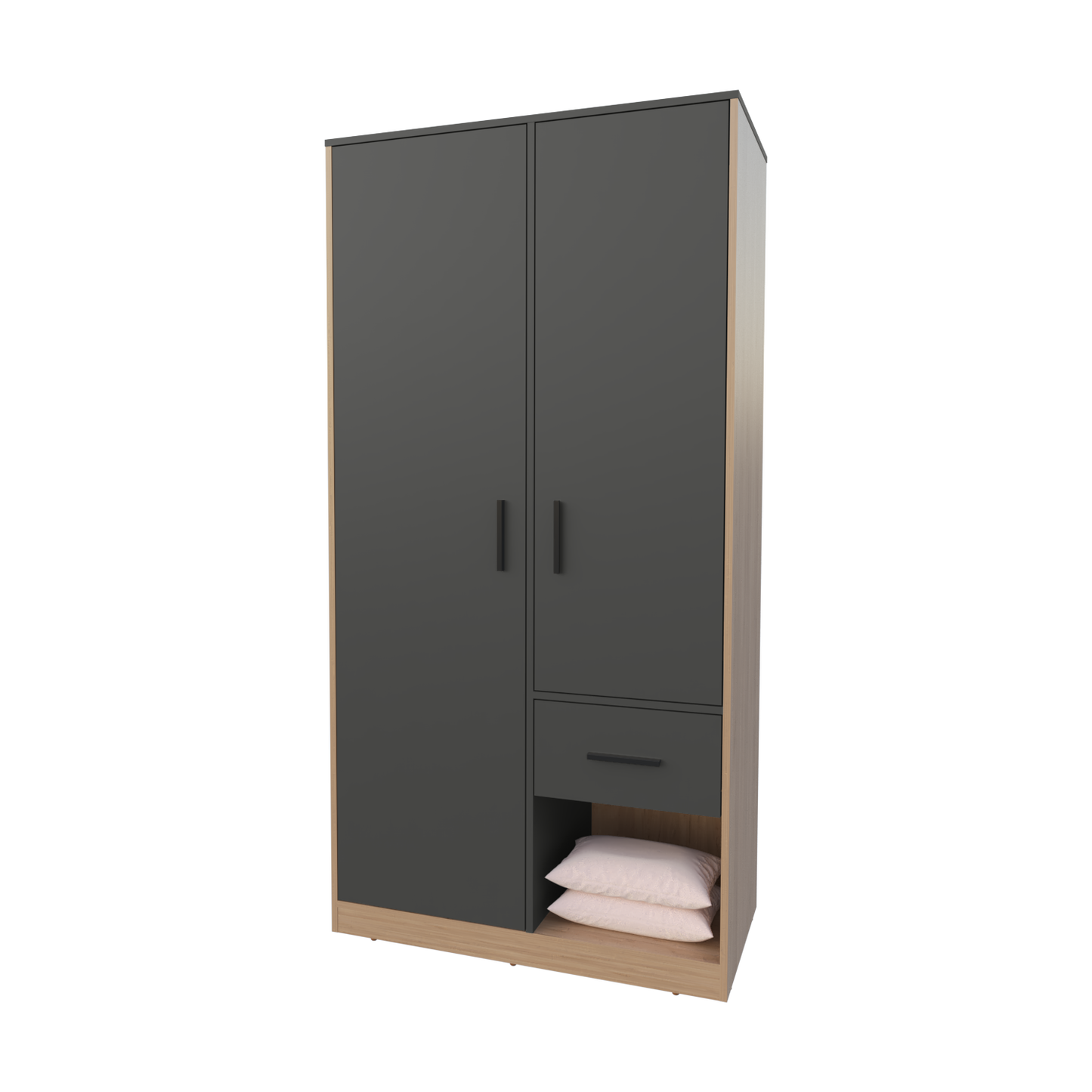 70.9" Multicolor Particle Board Bedroom Wardrobe