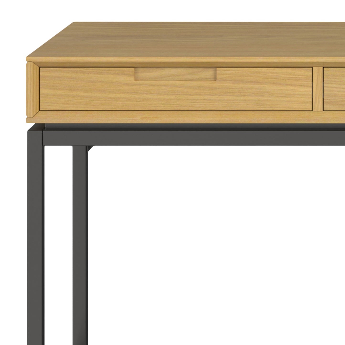 Light Brown Mid Century Desk with Keyboard Tray for Home Office