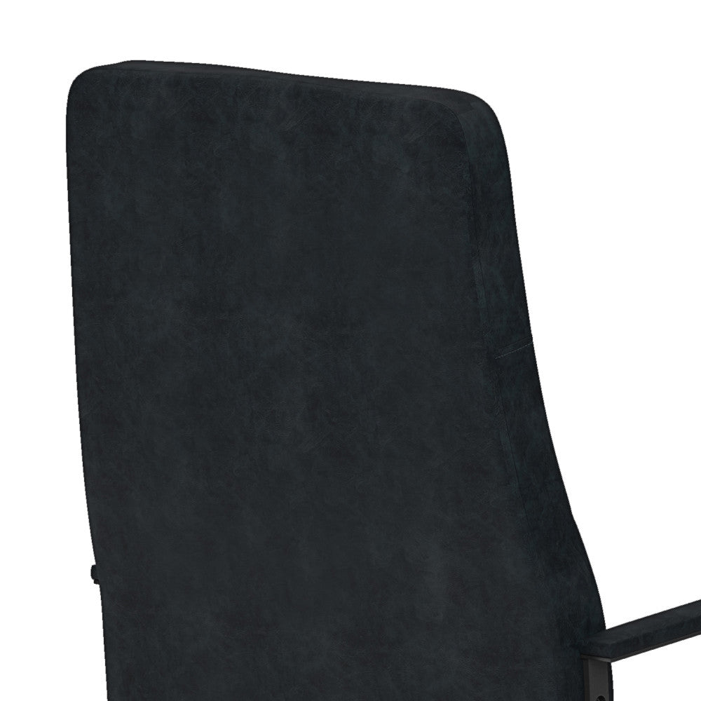 Blue Faux Leather Office Chair - Foley Swivel