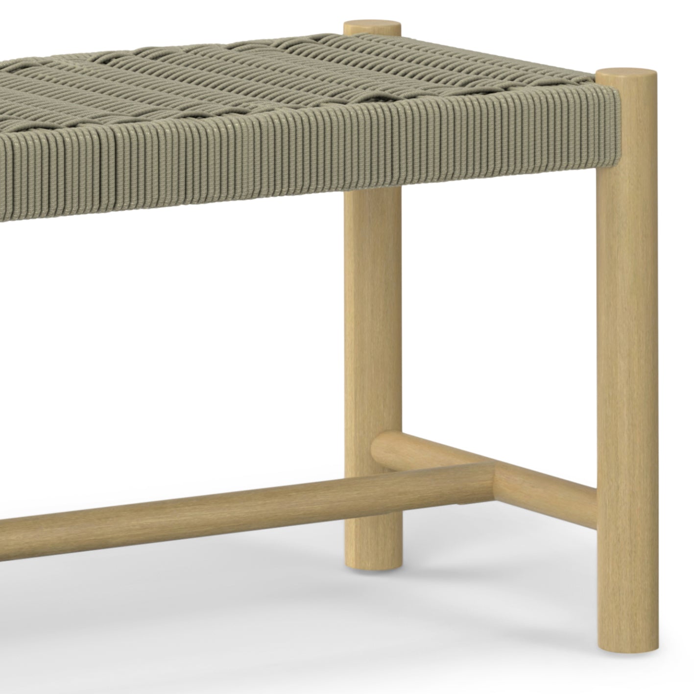 Gray Acacia Wood Bench - Seats Two for Patio Outdoor Spaces