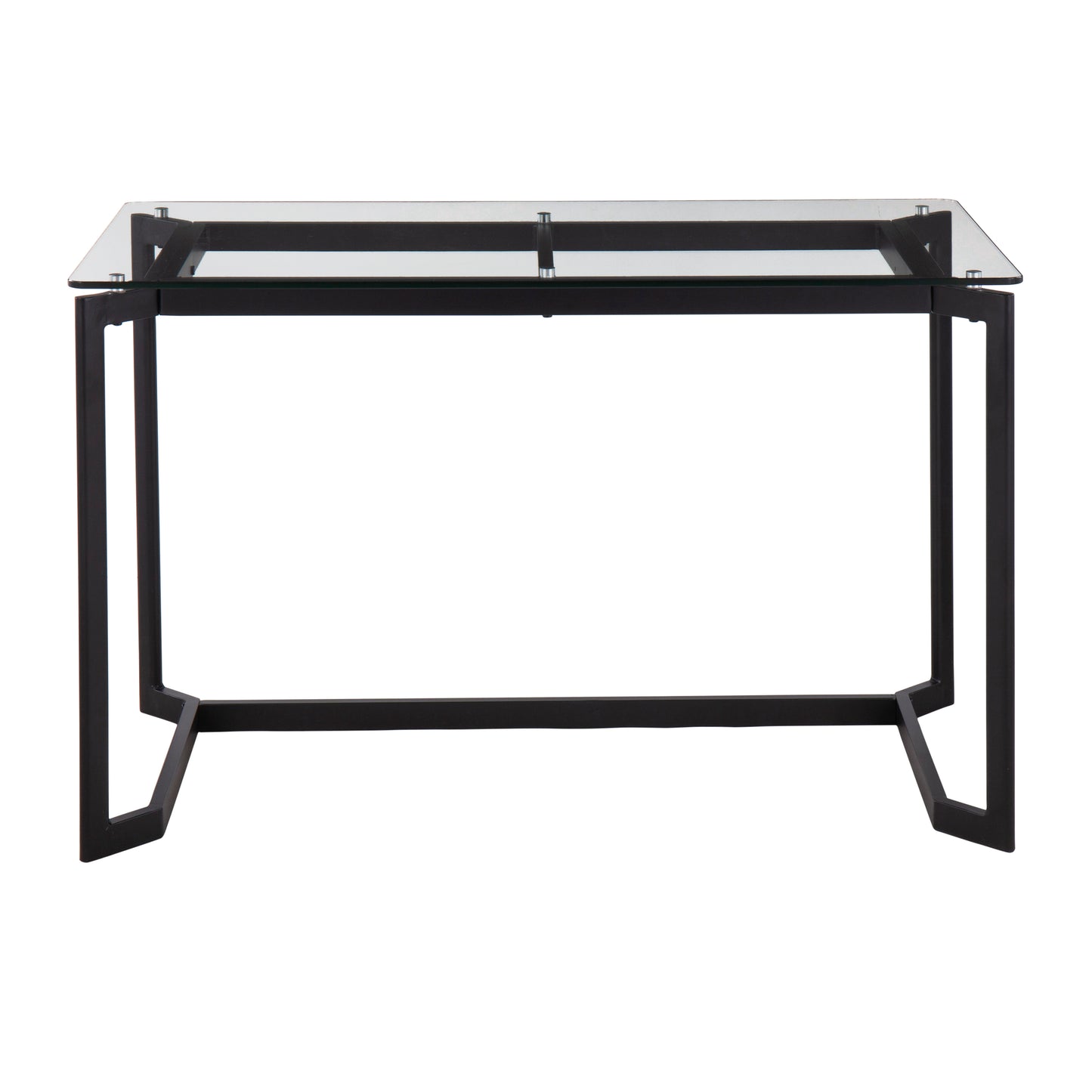 Clear Glass and Metal Modern Office Desk for Home Workspace