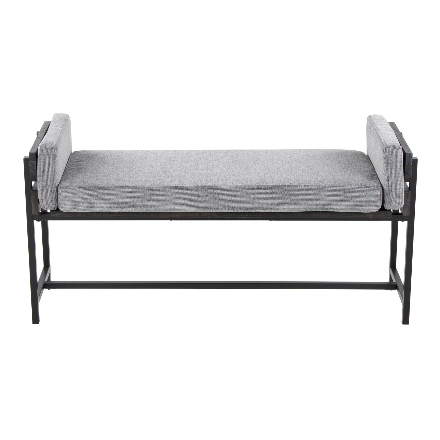 Grey Fabric Bench - 16" x 45.25" Entryway Bench for Bedroom