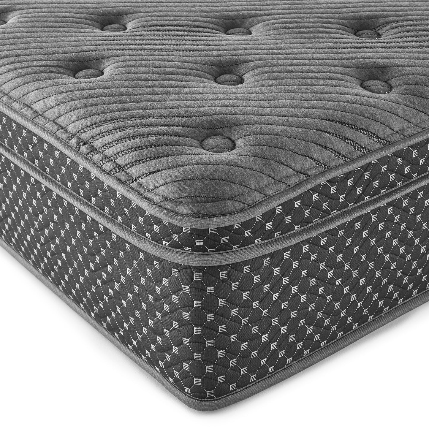13" Quilted Eurotop Hybrid Full Mattress - Gray for Bedroom