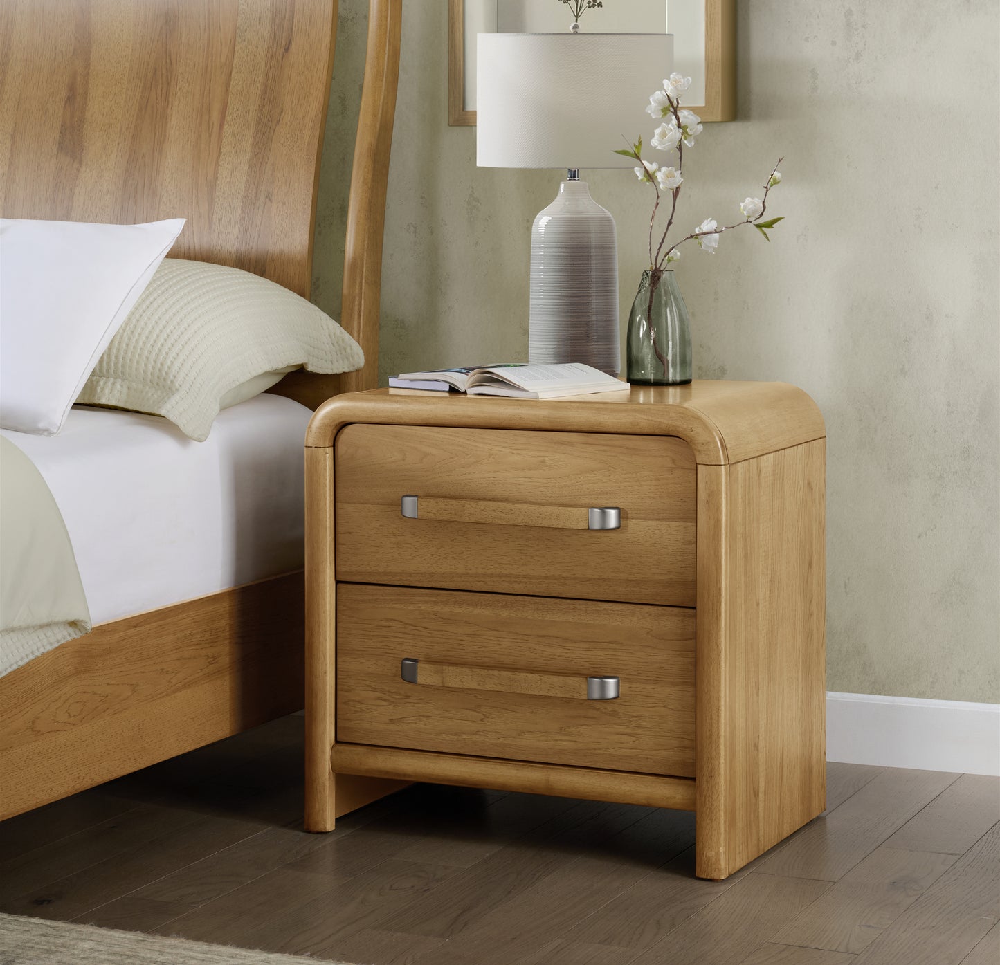 2-Drawer Nightstand with USB