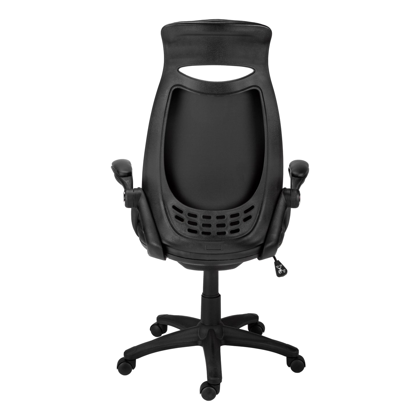 Adjustable Office Chair - Black Faux Leather, Ergonomic Swivel Desk Chair