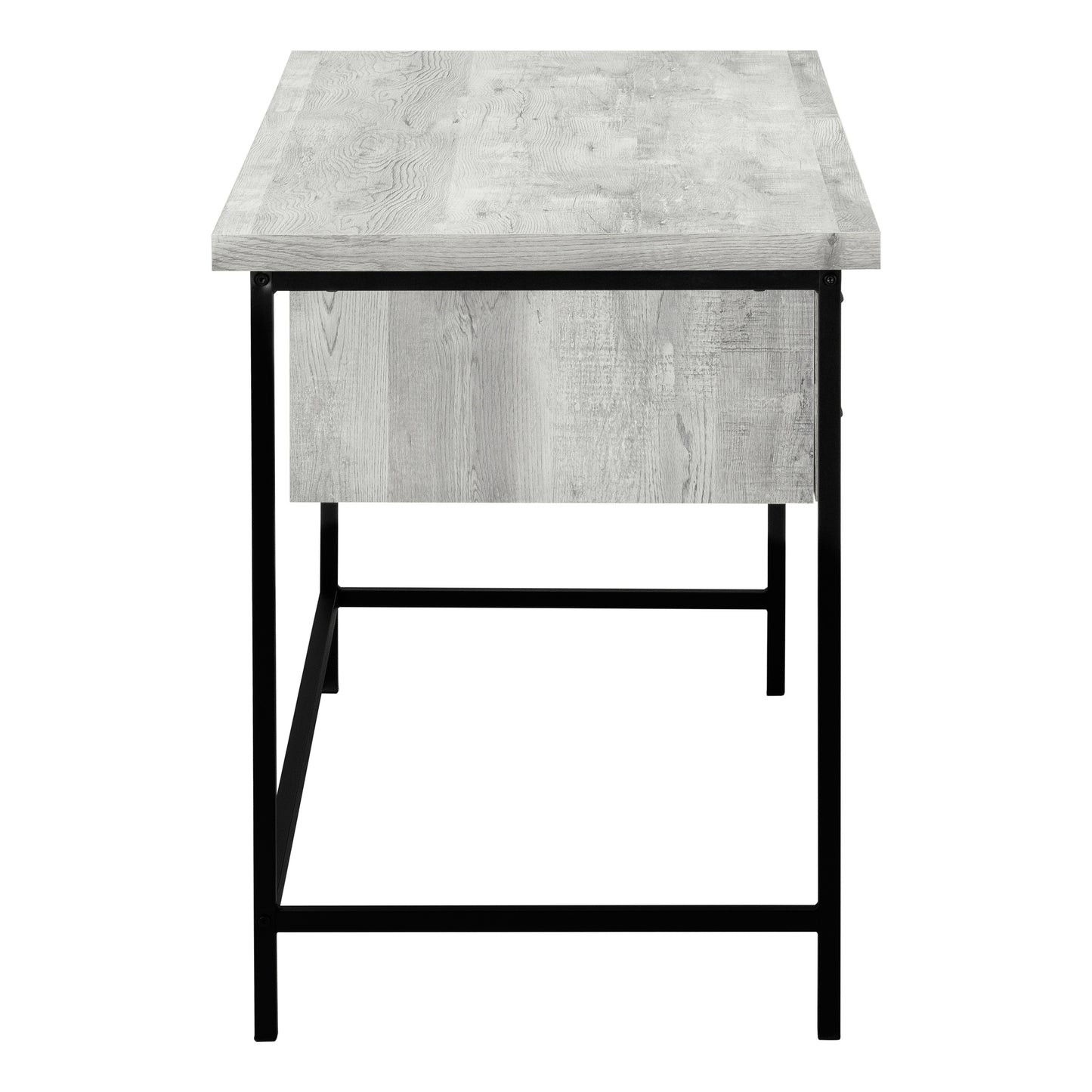 Grey Computer Desk with Storage Drawers - 55" L for Home Office