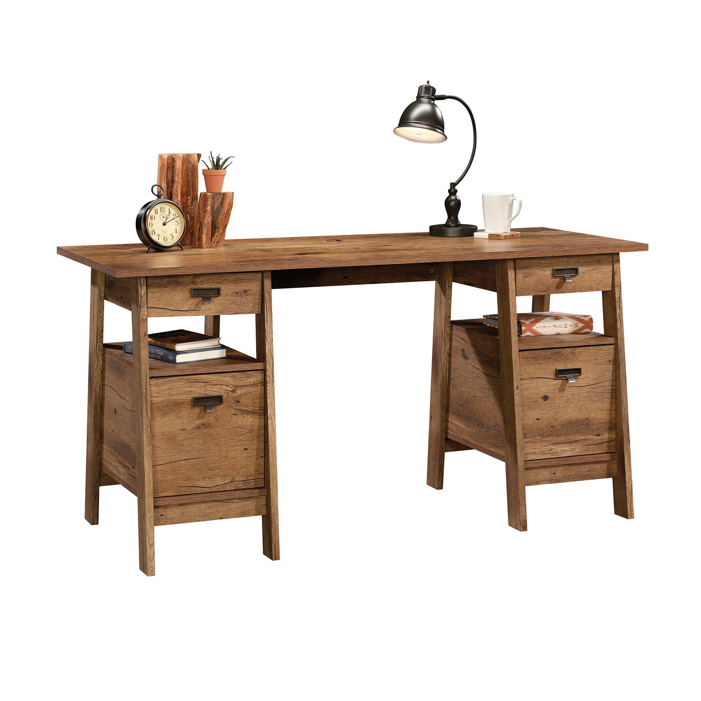 Executive Brown Desk - Rectangular Workstation