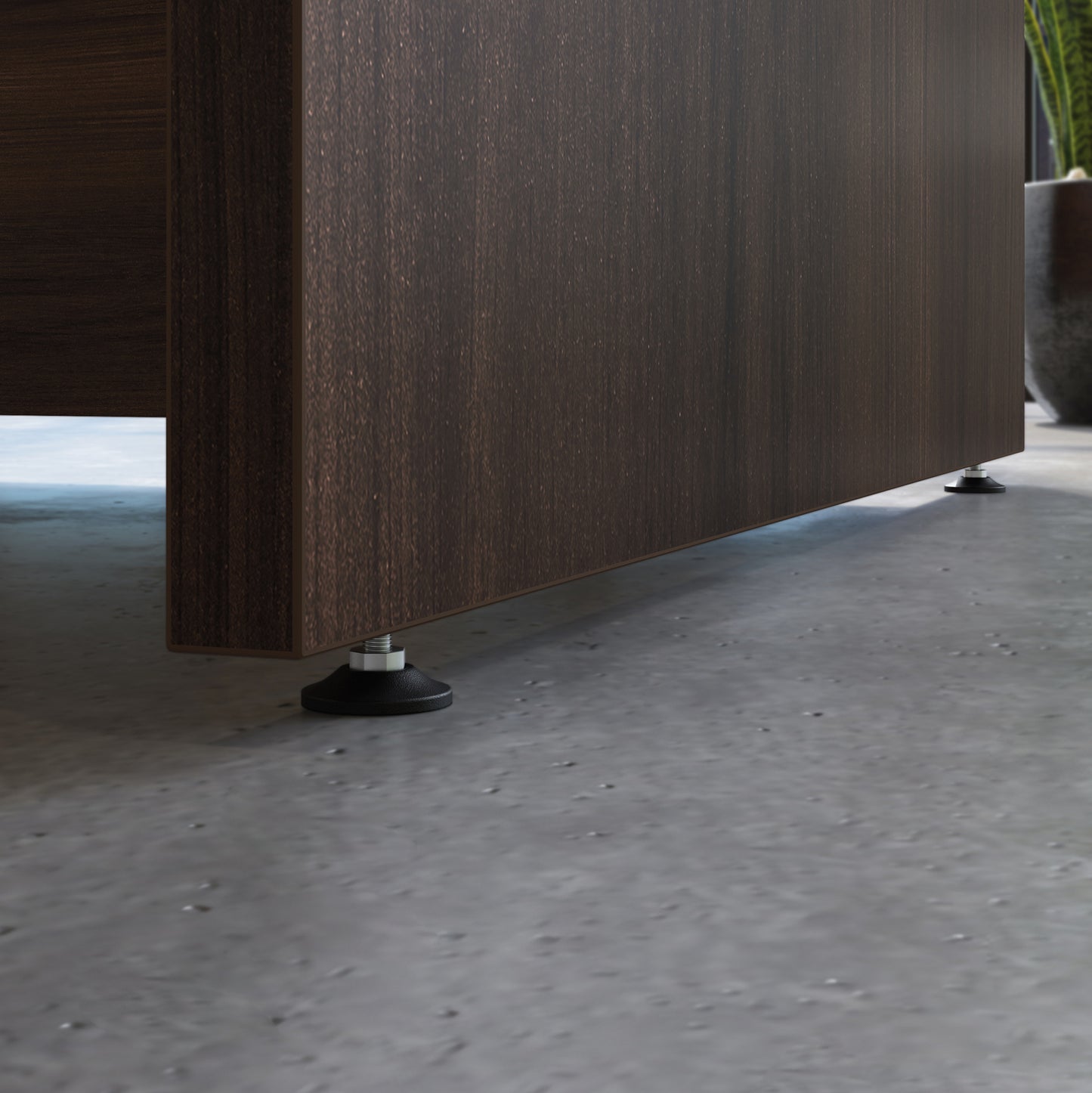 Large L-Shaped Brown Executive Desk - Office Workspace