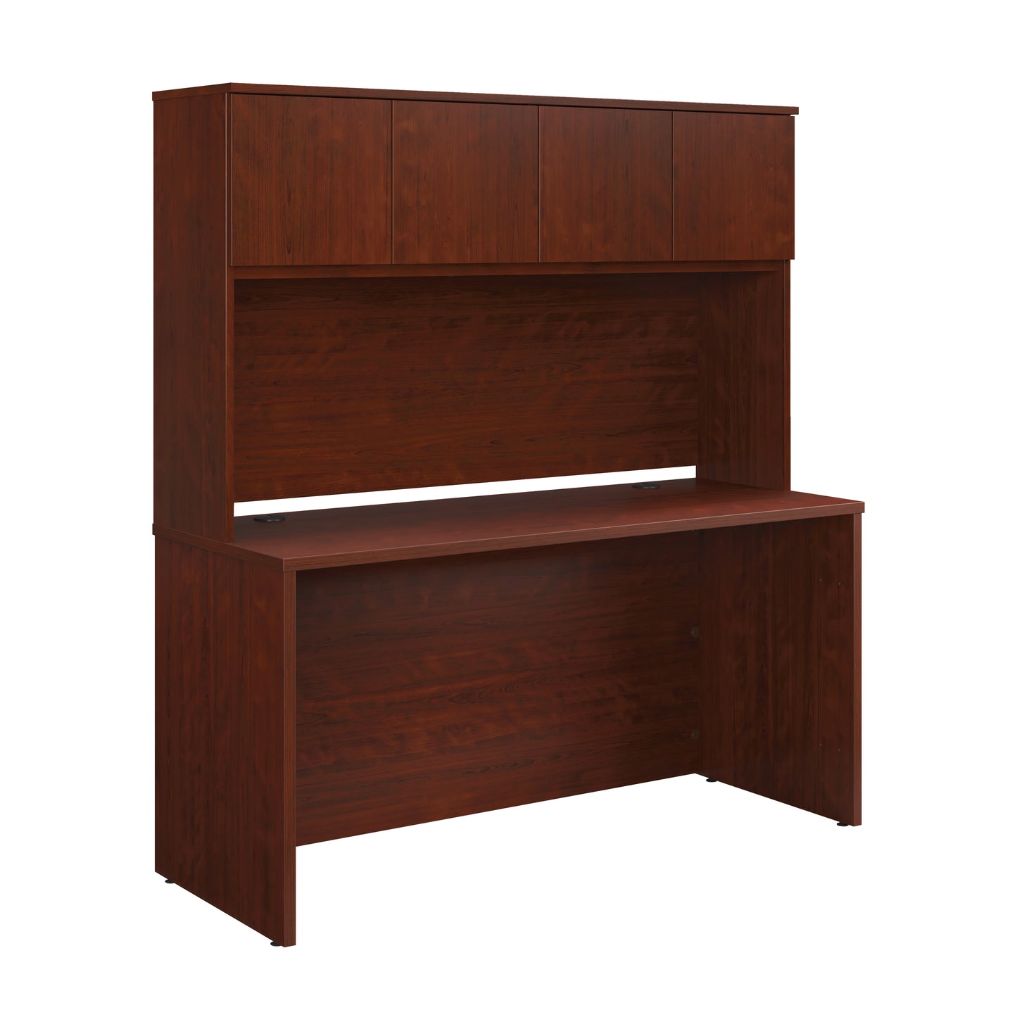 60" x 24" Desk With Hutch, Red finish