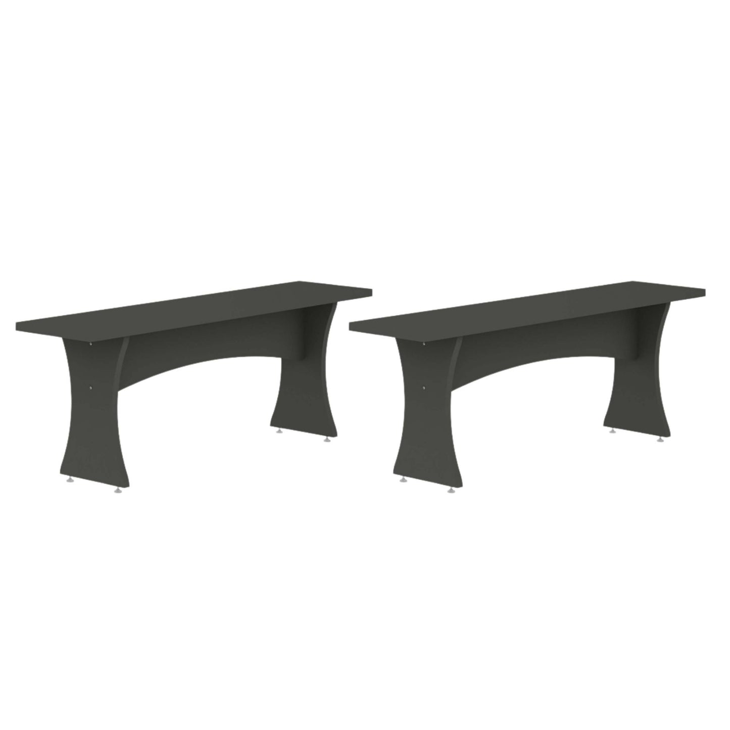 Dining Bench - Set of 2 in Charcoal Gray