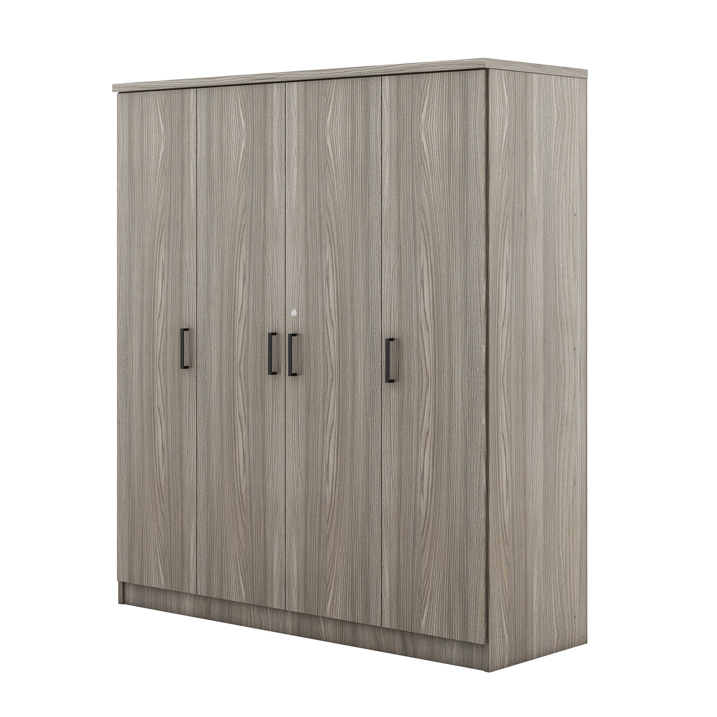 4-Door Grey Wardrobe - Bedroom Storage Solution