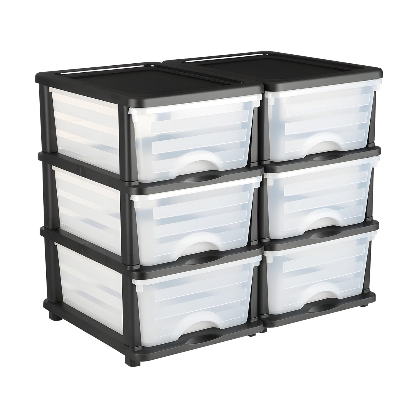 2 Pack Plastic Storage Drawers Storage Dresser Organizer Bins 6 Drawers