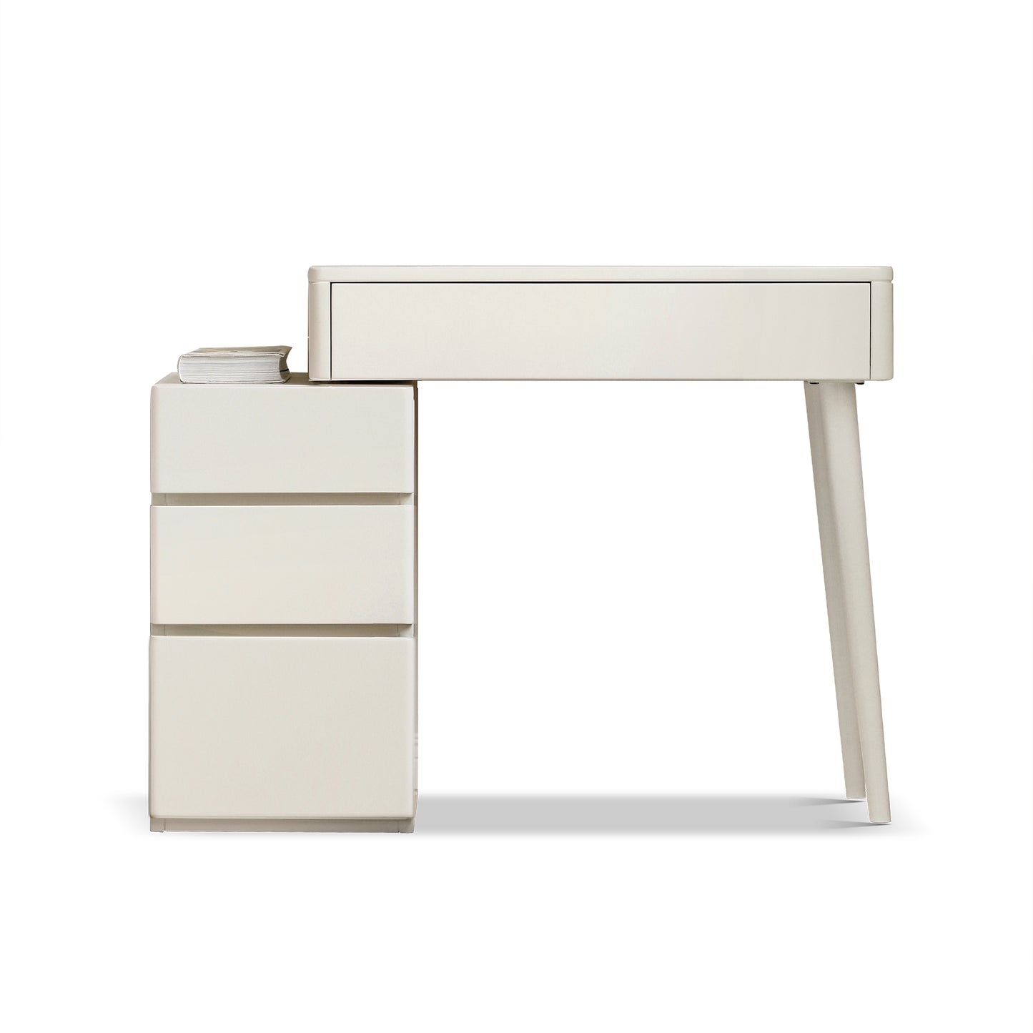 (With Stool) Dresser Table dresser 100% solid Liriodendron Chinense table table desk top table dresser compact dresser accessories storage width 80cm storage drawer White wood natural without mirror
